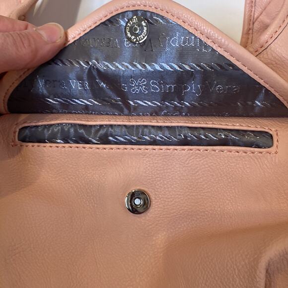 Simply Vera Vera Wang Light Pink Shoulder Bag Zipper Closure Faux Leather - Picture 3 of 15